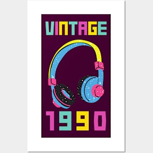 1990 30th Birthday Vintage Retro Cassette 80s Classic Cute Funny Gift Sarcastic Happy Fun Introvert love Smile Geek Hipster Silly Inspirational Motivational Birthday Present Posters and Art